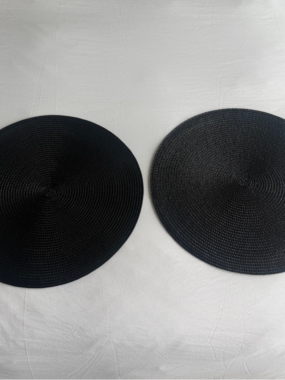 (2) Two Round Woven Placemats from Hobby Lobby